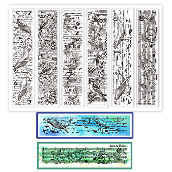 Custom PVC Plastic Clear Stamps, for DIY Scrapbooking, Photo Album Decorative, Cards Making, Bird, 160x110x3mm