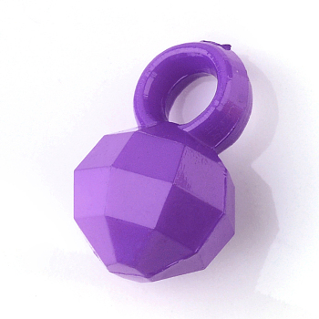 Opaque Acrylic Pendants, Faceted Round, Blue Violet, 13x8.5x8mm, Hole: 3.2mm, about 1400pcs/500g