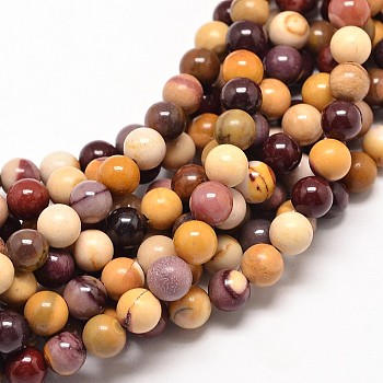 Natural Mookaite Round Bead Strands, 12mm, Hole: 1mm, about 34pcs/strand, 16 inch