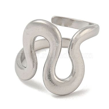 304 Stainless Steel Open Cuff Ring(RJEW-C067-27P)-2