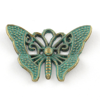 Antique Bronze & Green Patina Butterfly Alloy Pendants