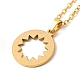 201 Stainless Steel Hollow Sun Pendant Necklace with Cable Chains(NJEW-Q317-31G)-2