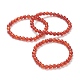 Bracelets rouges naturels stretch agate perles(BJEW-D446-B-26)-1