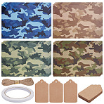 Gift Wrapping Set, included 1 Bag Square with Pattern Scrapbook Paper Pad, 1 Bundle Jute Cord, 1 Roll Paper Double Sided Adhesive, 24 Sheets Rectangle Blank Paper Price Tags, Mixed Color, 685x506x0.5mm(DIY-OC0015-99)