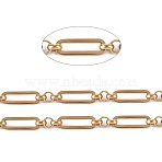Ion Plating(IP) 304 Stainless Steel Figaro Chains, Unwelded, with Spool, Real 18K Gold Plated, Oval: 13x4.5x1mm, Ring: 4x1.5mm, about 32.8 Feet(10m)/roll(CHS-L022-04G)