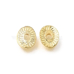 Brass Beads, Oval with Sunburst Pattern, Rack Plating, Long-Lasting Plated, Golden, 6.5x5x1.5mm, Hole: 1.5mm(KK-CBA0DF0-10G)