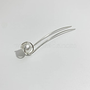 Metal Pearl U-shaped Hairpin for Simple and Modern Hairstyling - Lazy and Cool Hair Accessory for Women., Silver, 1mm(ST9601040)