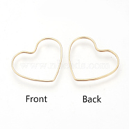 Brass Linking Rings, Real 18K Gold Plated, Heart, 18x22x1mm(X-KK-R037-238G)