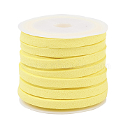 Faux Suede Cord, Faux Suede Lace, Yellow, 5x1.5mm, about 5m/roll(X-LW-R003-5mm-1063)
