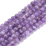 Natural Lepidolite/Purple Mica Stone Beads Strands, Round, 8.5mm, Hole: 1.2mm, about 46pcs/Strand, 15.35 inch(39cm)(G-K410-06-8mm)