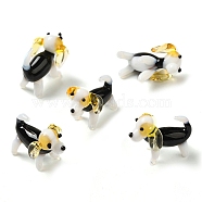 Handmade Lampwork Home Decorations, 3D Dog Ornaments for Gift, Black, 24~24.5x14~15.5x20~21mm(LAMP-K039-22)