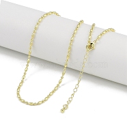 Rack Plating Brass Oval Link Chain Necklaces for Women, Long-Lasting Plated, Lead Free & Cadmium Free, Real 18K Gold Plated, 15.59x0.08 inch(39.6x0.2cm)(NJEW-K382-13A-G)