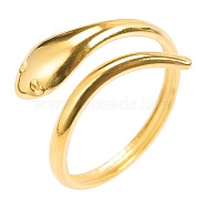 Vintage Stainless Steel Snake Couple Ring, Open Cuff Rings for Men and Women, Golden(LV1514-2)
