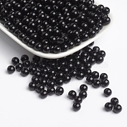 Opaque Acrylic Beads, Round, Black, Size: about 6mm in diameter, hole: 1mm, about 4000pcs/500g(PL682-4)