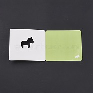 Rectangle Hollow Fold Paper Greeting Card, for Thanksgiving Birthday Blessing, Horse Pattern, 89x200x0.3mm(DIY-Z007-18D)