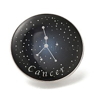 Twelve Constellation Creative Alloy Badges Constellation Brooches, Platinum, Cancer, 31mm(JEWB-S033-01P-D)