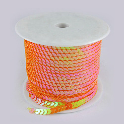 Orange With AB Color Paillette/Sequins Roll, 6mm in diameter, 100 yards/roll(X-BS88Y)