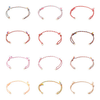 36Pcs 12 Colors Polycotton Cord Bracelets Making, Mixed Color, 10-1/4 inch(25.9cm)