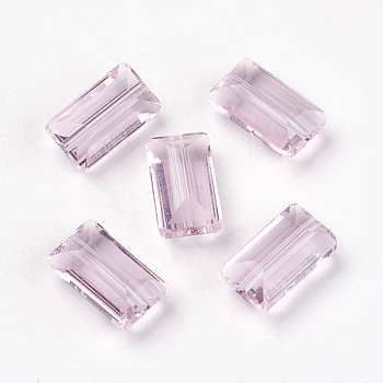 Imitation Austrian Crystal Beads, Grade AAA, Faceted, Rectangle, Pearl Pink, 6x12x5mm, Hole: 0.7~0.9mm