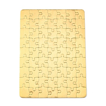 Paper Heat Press Thermal Transfer Crafts Puzzle, Rectangle, Goldenrod, 13x18cm, 63pcs