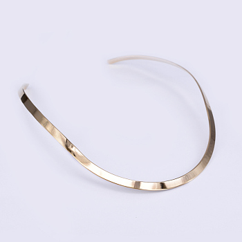 304 Stainless Steel Choker Necklaces, Rigid Necklaces, Real 18K Gold Plated, 4.53 inchx5.51 inch(11.5x14cm)