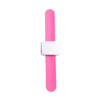 Magnetic Silicone Wrist Strap Bracelet, for Hold Metal Bobby Pins and Clips, Deep Pink, 9-1/2 inch(24cm), 28mm