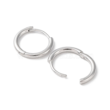 Rhodium Plated 925 Sterling Silver Huggie Hoop Earrings(EJEW-K258-19C-P)-2