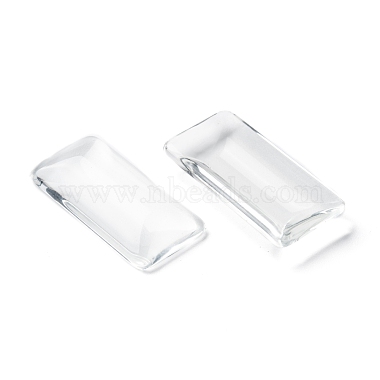 Transparent Rectangle Glass Cabochons(X-GGLA-R025-38x19)-3