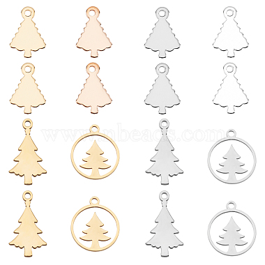 Mixed Color Tree 304 Stainless Steel Pendants