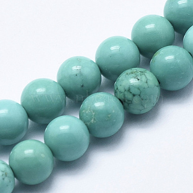 8mm DarkCyan Round Natural Turquoise Beads