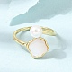 Adjustable Brass White Shell Cuff Rings(SH-CBA3B38-01G)-1