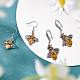 2 Pairs 2 Style Chocolate Glass Bees Dangle Earrings(EJEW-AN0002-88)-7