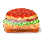 Acrylic Claw Hair Clips for Women Girls, with Iron Findings, Hamberger, 79x43x48mm(PHAR-I011-01A)
