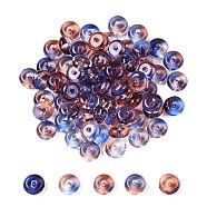 Electroplate Transparent Colours Rainbow Glass Seed Beads, Donut, Sienna, 6.5x3mm, Hole: 1.2mm, about 2500pcs/pound(SEED-T007-03F)