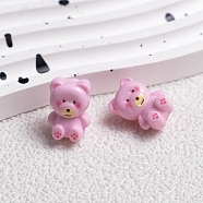 Opaque Acrylic Beads, Bear, Pearl Pink, 16.6x11.8x10.7mm, Hole: 2.8mm(PW-WG79153-02)