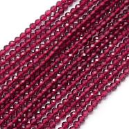 Natural Garnet Beads Strand, Faceted, Round, 2mm, Hole: 0.5mm, about 150pcs/strand, 15.35 inch(39cm)(G-E411-31-2mm)