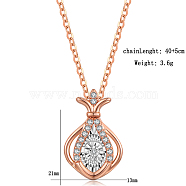 Elegant Water Drop Crown Pendant Necklace with Zircon and Moissanite(DU3088)