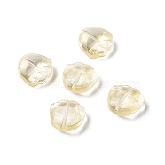 Transparent Spray Painted Glass Beads, Bear Claw Print, Champagne Yellow, 14x14x7mm, Hole: 1mm(GLAA-I050-12L)
