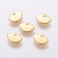 304 Stainless Steel Charms, Fan, Golden, 5x8x1mm, Hole: 1.2mm(STAS-L234-060G)