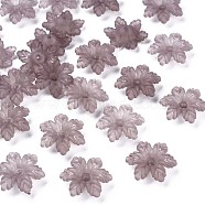 Transparent Acrylic Beads, Frosted, Flower, Rosy Brown, 21x19x5.5mm, Hole: 1.6mm, about 930pcs/500g(MACR-S373-117-D11)