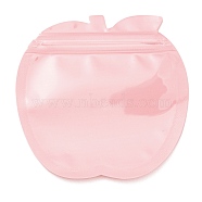 Apple Shaped Plastic Packaging Yinyang Zip Lock Bags, Top Self Seal Pouches, Pink, 10.2x10.1x0.15cm, Unilateral Thickness: 2.5 Mil(0.065mm)(OPP-D003-01C)