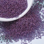 MIYUKI Round Rocailles Beads, Japanese Seed Beads, 11/0, (RR312) Amethyst Gold Luster, 2x1.3mm, Hole: 0.8mm, about 5500pcs/50g(SEED-X0054-RR0312)