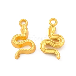 Rack Plating Alloy Pendants, Lead Free & Cadmium Free & Nickel Free, Snake Charm, Matte Gold Color, 20x11x2.6mm, Hole: 2mm(PALLOY-F287-23MG)