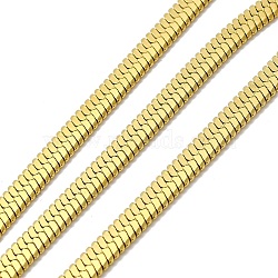 Ion Plating(IP) 3304 Stainless Steel Flat Snake Chains, with Spool, Soldered, Golden, 5x1.5mm(CHS-E012-04G)
