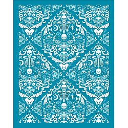 Silk Screen Printing Stencil, for Painting on Wood, DIY Decoration T-Shirt Fabric, Skull Pattern, 100x127mm(DIY-WH0341-197)