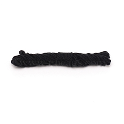 Macrame Cotton Cord, Braided Rope, for Wall Hanging, Crafts, Gift Wrapping, Black, 1mm, about 2.73 Yards(2.5m)/Strand, 8Strands/Bag(OCOR-WH0071-05A-01)