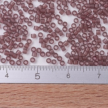 MIYUKI Delica Beads, Cylinder, Japanese Seed Beads, 11/0, (DB0772) Dyed Semi-Frosted Transparent Cinnamon, 1.3x1.6mm, Hole: 0.8mm, about 2000pcs/10g