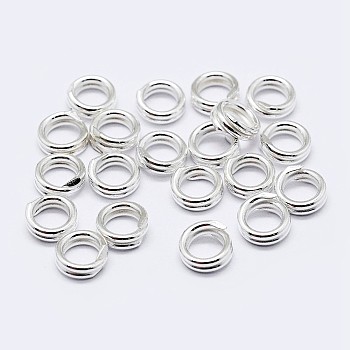 925 Sterling Silver Split Jump Rings, Double Loop Jump Rings, Round Rings, Silver, 7x1mm, Inner Diameter: 5.5mm