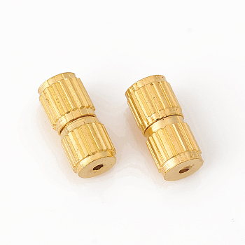 Brass Screw Clasps, Golden, 8x3.5mm, Hole: 0.7mm