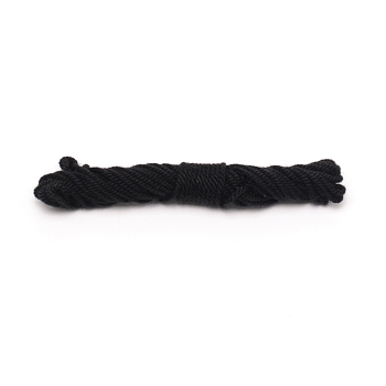 Macrame Cotton Cord, Braided Rope, for Wall Hanging, Crafts, Gift Wrapping, Black, 1mm, about 2.73 Yards(2.5m)/Strand, 8Strands/Bag